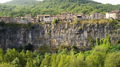 Castellfollit de la Roca, a village perched high